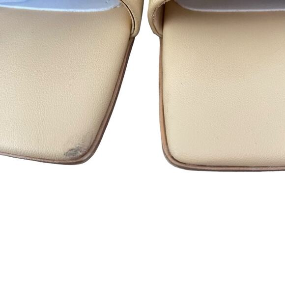 Franco Sarto Kirsi Beige Tan Leather Slide Heel Sandal size 9 - Picture 5 of 12